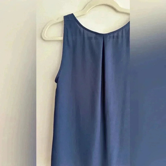 Elodie Navy Blue Swing Tank Top, Sheer Flowy Blouse, Size Small - Picture 16 of 16